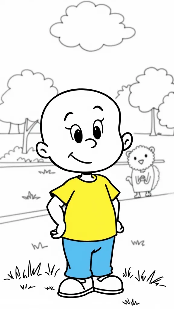 Página para colorear de Caillou